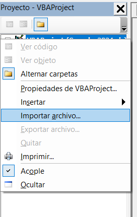 importacio de macros