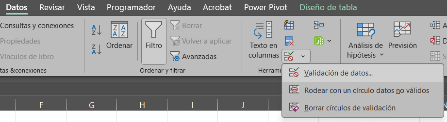accedir validaacio dades